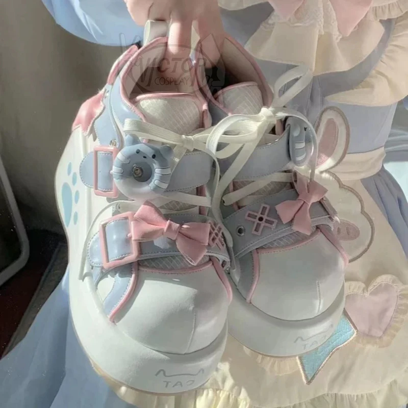 Original Authentic Lolita Sweet Bear Platform Sneakers Shoes Autumn Winter Casual Shoes For Students