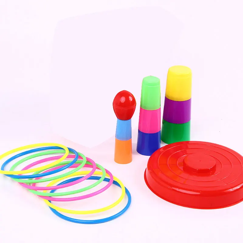 Children Outdoor Fun & Toy Sports Circle Ferrule Stacked Layers Game Parent-Child Interactive Ferrule Throwing Game Kids