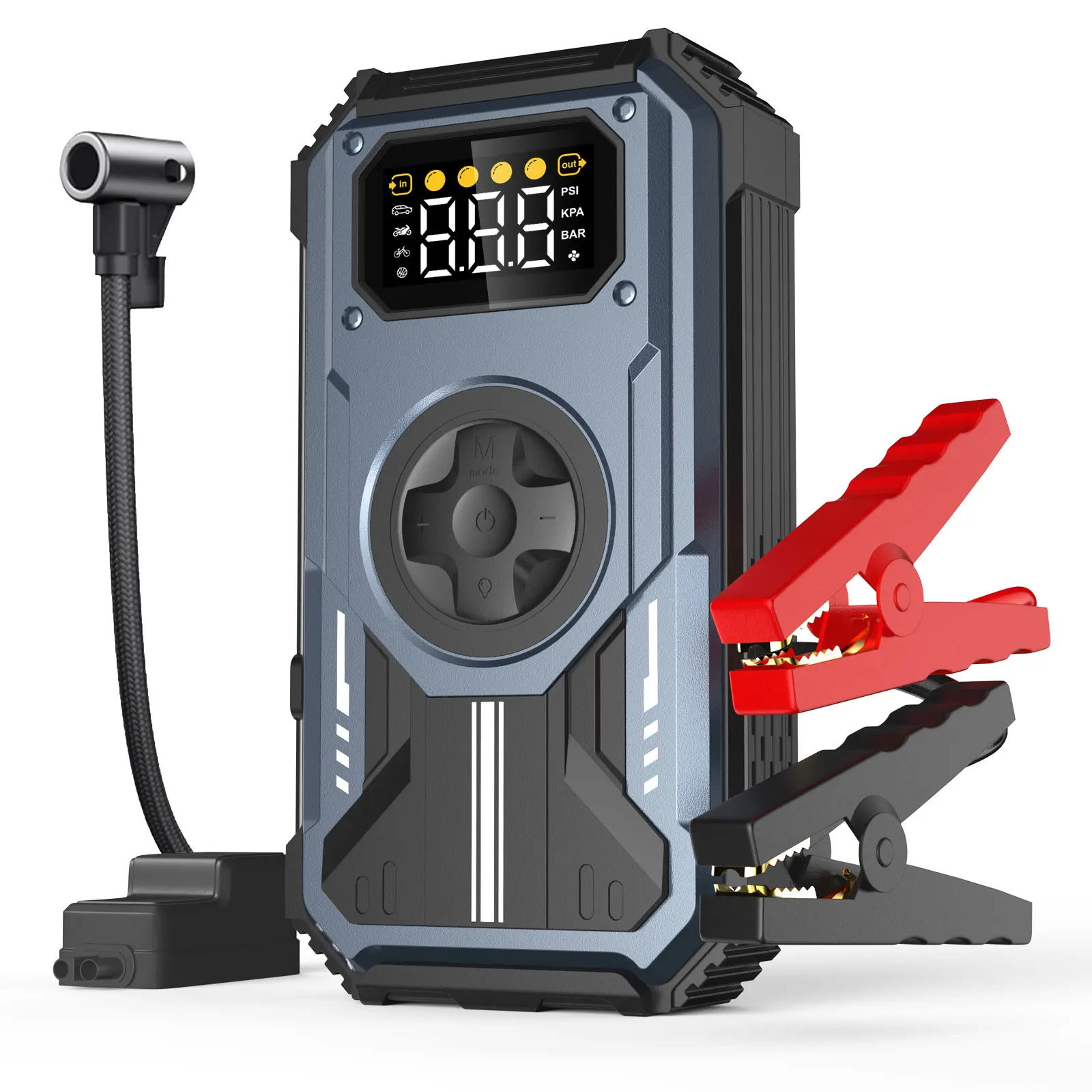 Image of Eigotrav 7-in-1 20000A Auto-Starthilfe Powerbank 150PSI Luftkompressor 12000mAh Tragbares Ladegerät Auto-Booster Startgerät