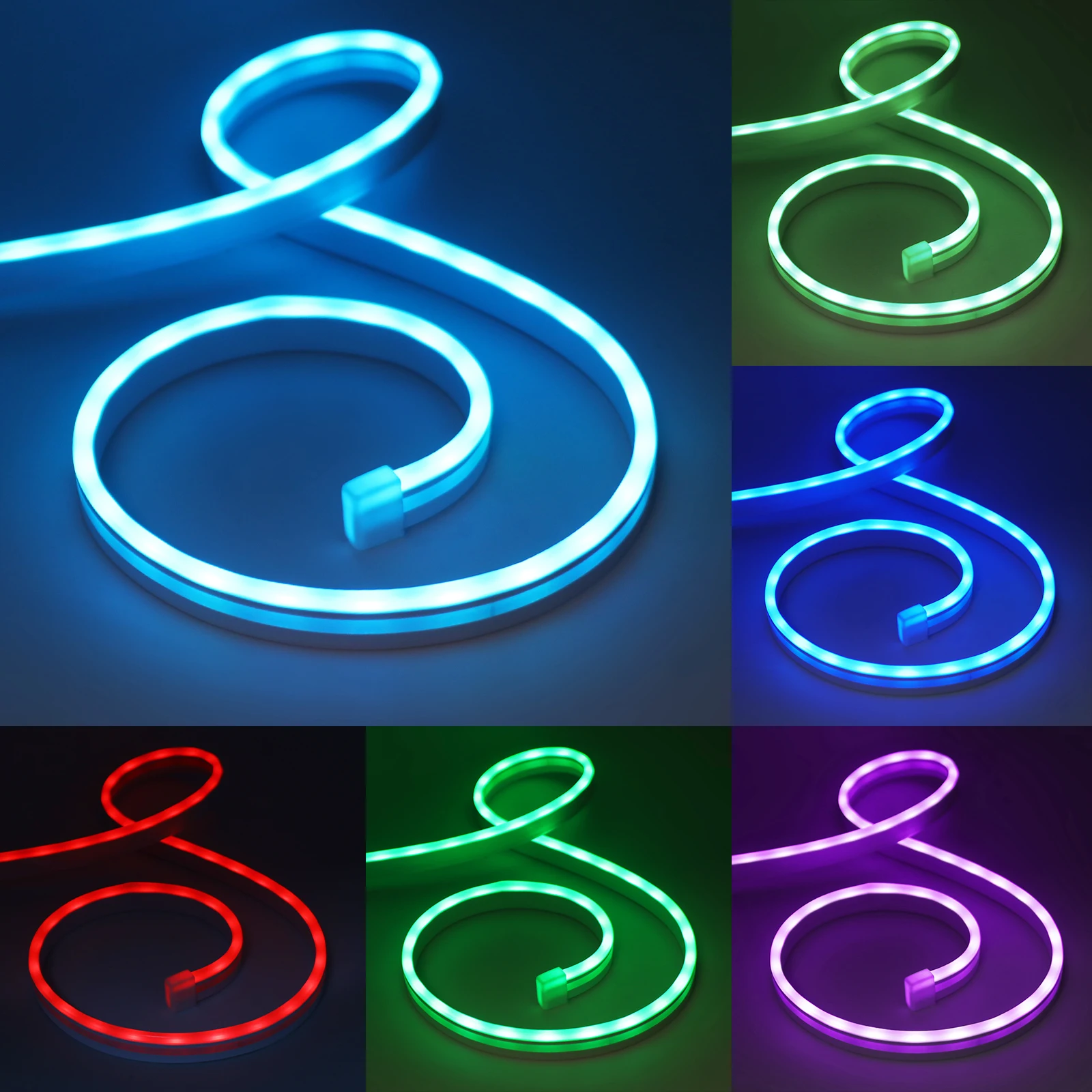 RGB ضوء النيون DC5V USB مقاوم للماء شريط مرن الشريط ضوء النيون تسجيل مع وحدة تحكم USB استخدام للمنزل غرفة ديكور 1 متر 2 متر 3 متر 5 متر #5