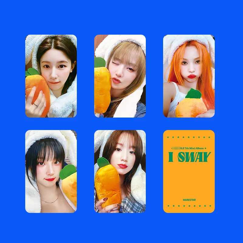 5PCS KPOP GIDLE Album I SWAY Photocards YUQI SoYeon MiYeon MINNIE ShuHua Postcard Cute Figure Panda Small Card Fans Collection