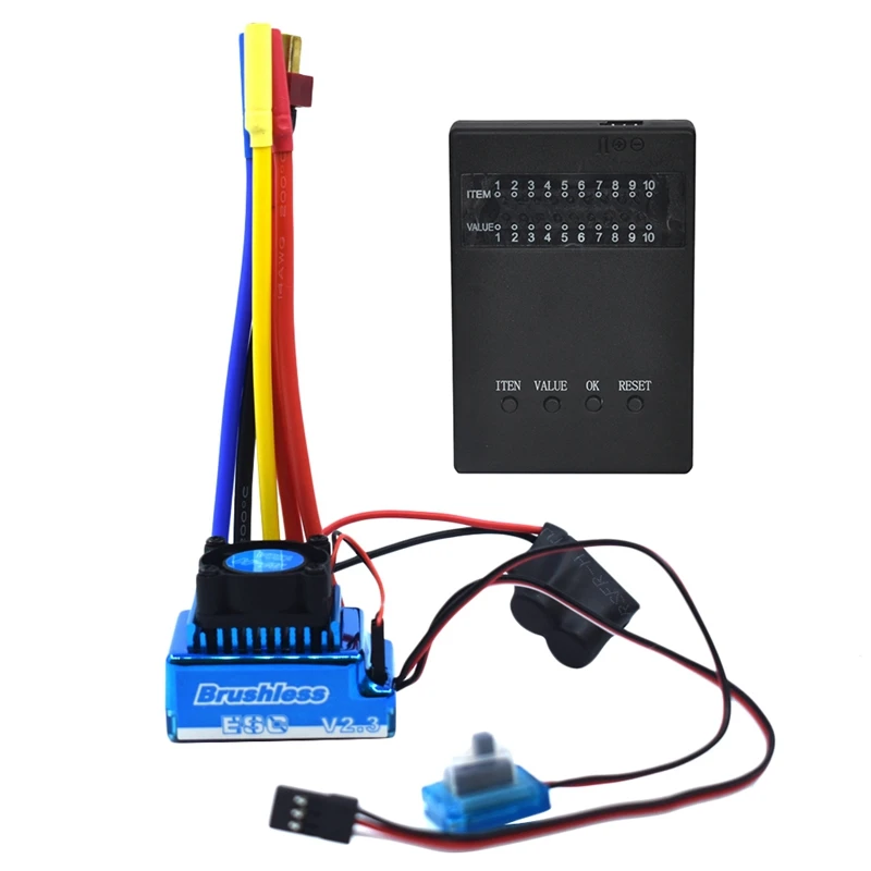 1:10 Auto Waterdichte Borstelloze Esc + Programmakaartcombinatiedetails, Voor 1/10 Rc Auto