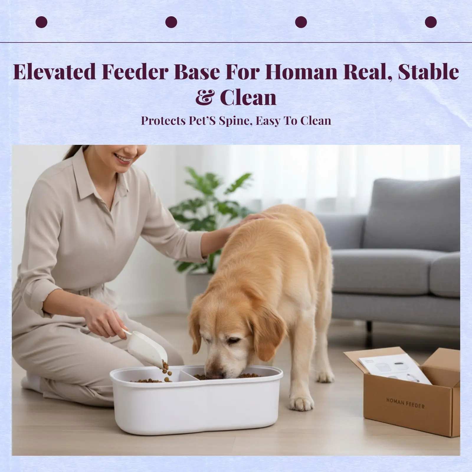 Picture 3: Adjustable elevated pet feeder