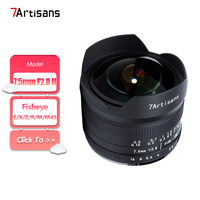 7artisans APS-C 7.5mm F2.8 II Fisheye Wide Angle Manual Fixed Focus Camera Lens for Humanities Photography with E X Z RF M M43