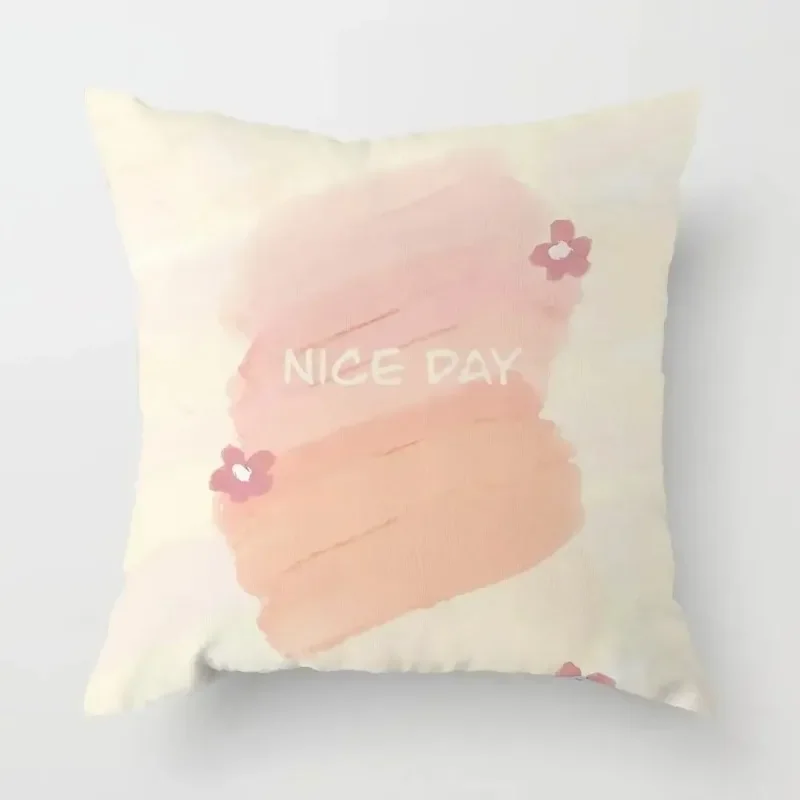 Bedroom Floral Painting Pillowcase Colorful   Pillow Bed Sofa  Home Aesthetics