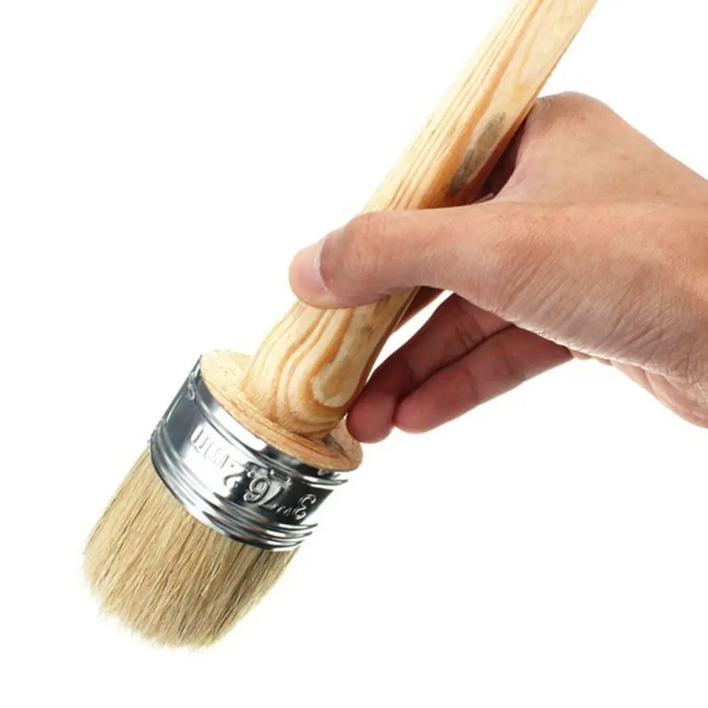 

High Quality Paint Wax Brush Artist Brush 20-50mm Round Bristle Chalk Oil Painting Brush Paint Brush Tools Wooden Handle