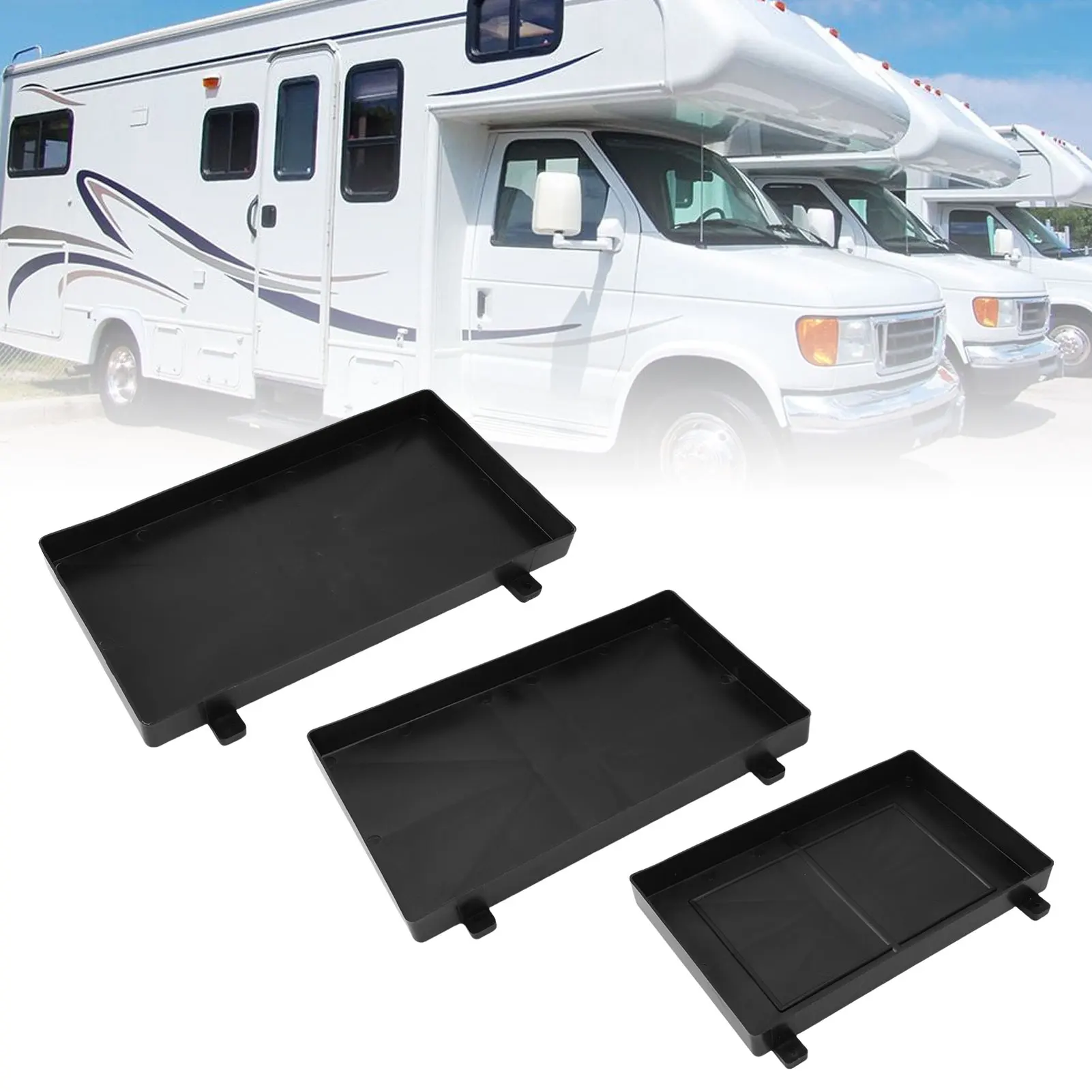 12V RV Marine Battery Tray with Hold down Strap Boat Holder for Yatch Trailer - Secure Storage for Watercraft And Camping