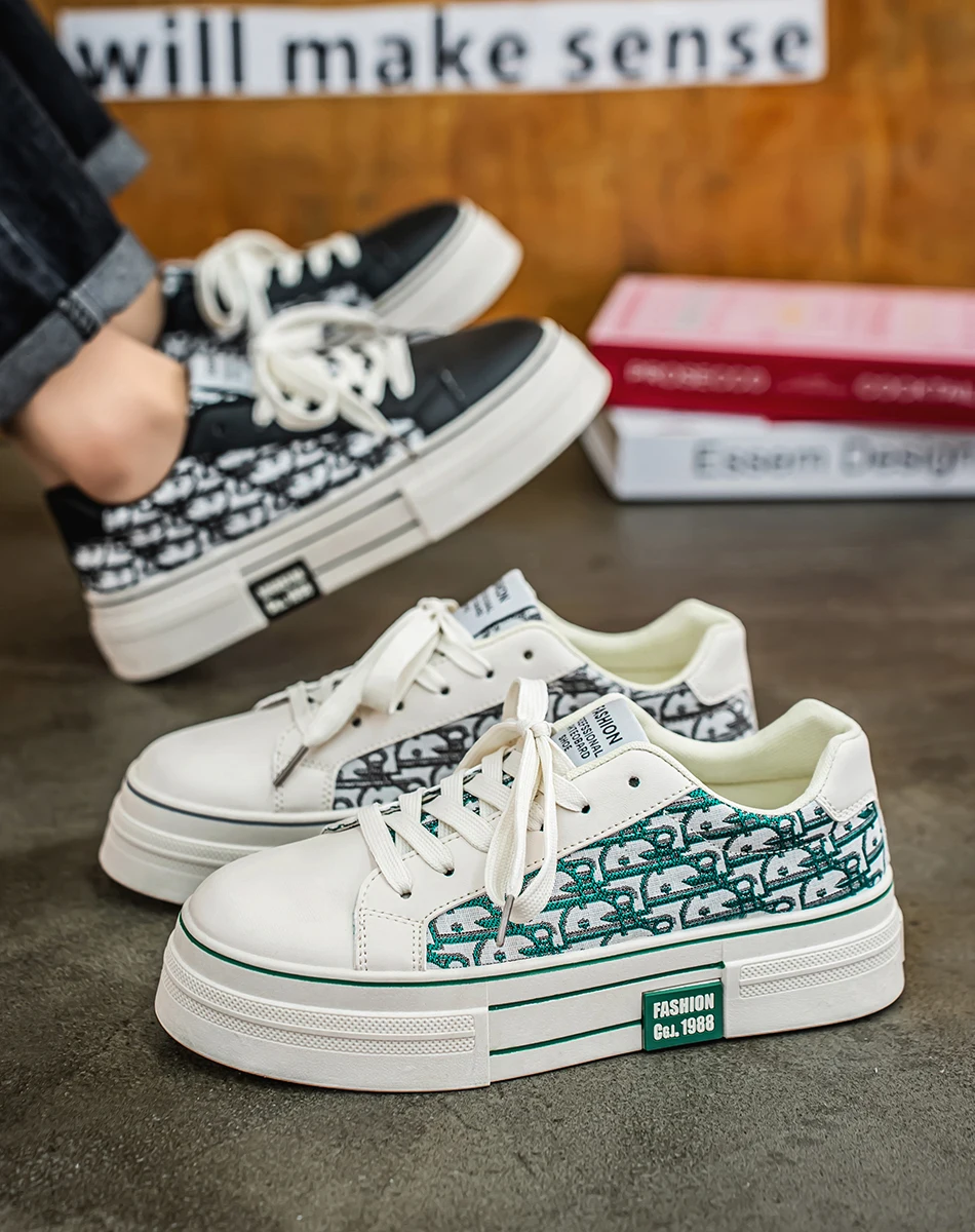 أحذية فلكنيز رجالية فاخرة أحذية رياضية كاجوال عصرية للرجال أحذية تزلج منخفضة الجودة للرجال أحذية رياضية ذات نعل سميك