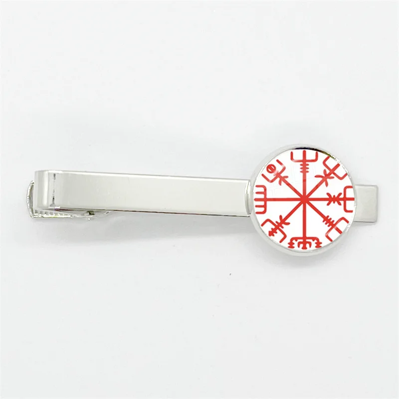 بوصلة فايكنغ رونية ثلاثية الثالوث القديمة ، مشبك ربطة عنق زجاجي بنمط رمز أودين ، مشابك ربطة عنق بلون فضي للرجال ، مجوهرات ساحرة ، جديدة #6