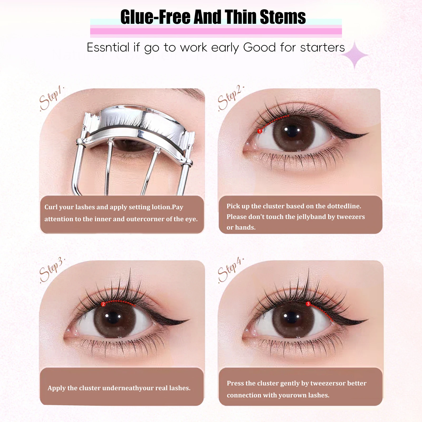 10 صفوف من الرموش الصناعية الخالية من الغراء خفيفة الوزن وناعمة وسعة كبيرة وقابلة لإعادة الاستخدام ذات مظهر طبيعي رموش اصطناعية #2