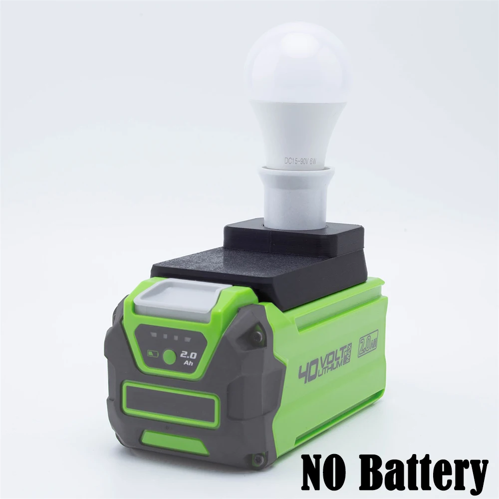 

LED Work Light E27 Bulbs For Greenworks 40V Lithium Battery Cordless Portable Camping Indoor and outdoor( Battery not included)