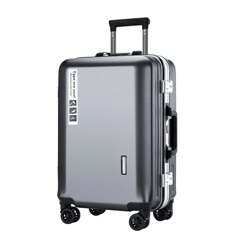 aluminium luggage 20 inch boarding bag durable aluminum suitcase Multifunctional USB charging permitted to both men and women