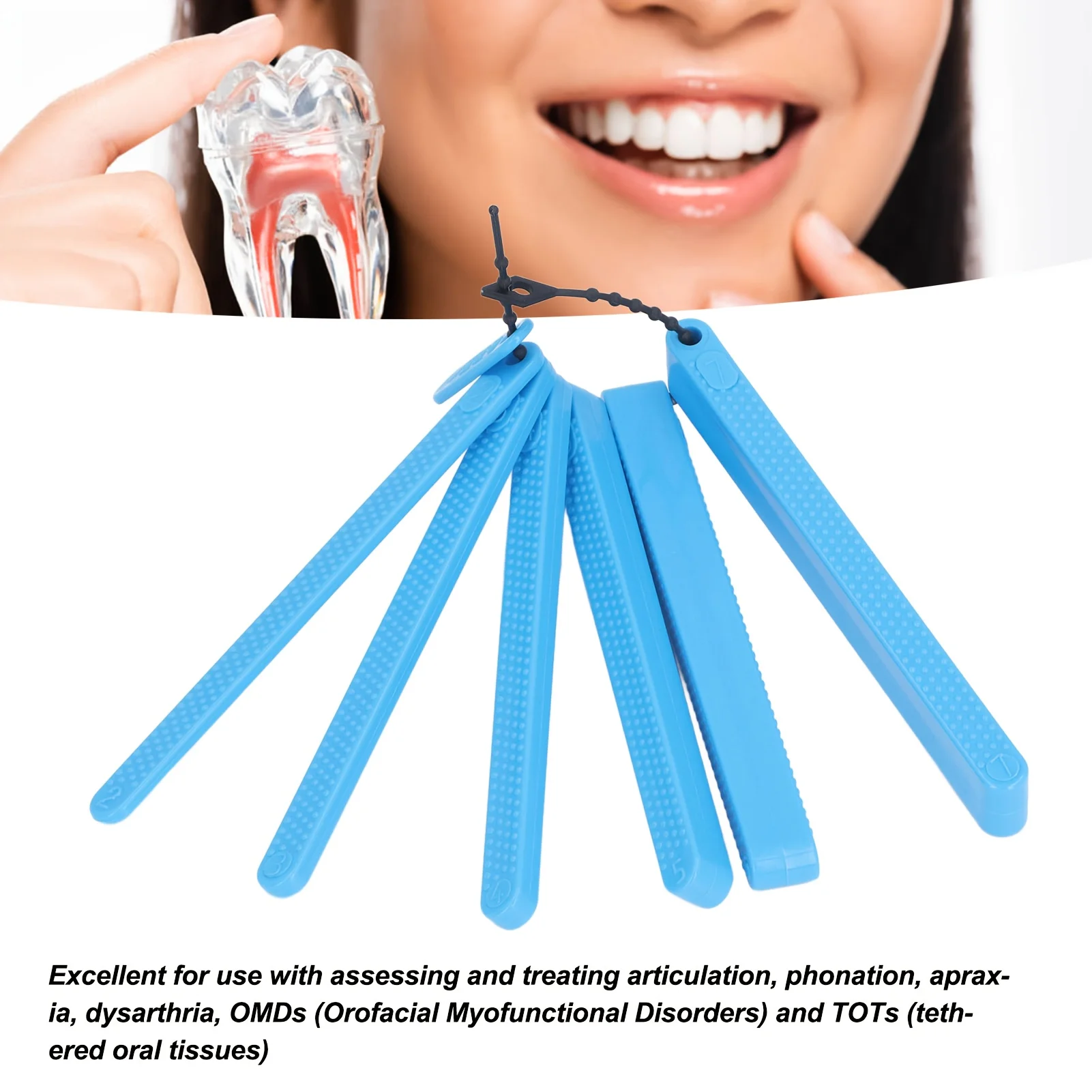 Dental Glue Stick Row Glue Mouth Muscle Speech Training Tool Mandibular Strength with Opening Ruler
