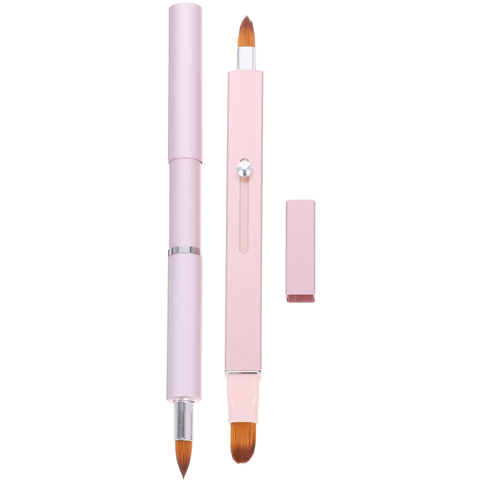 2Pcs Lip Brush for Women Retractable Double Tip Easy Carry Makeup Brush for Lip Gloss Balm Precision Application on The Go