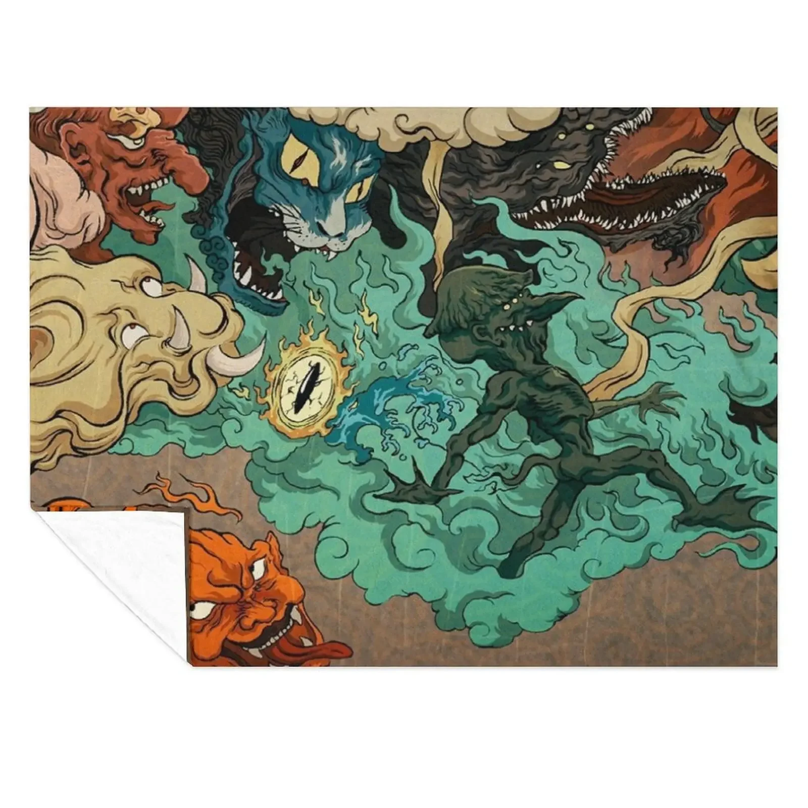 

Vintage Japanese Kaiju Throw Blanket Plush blankets and throws For Sofa Thin Warm Blankets