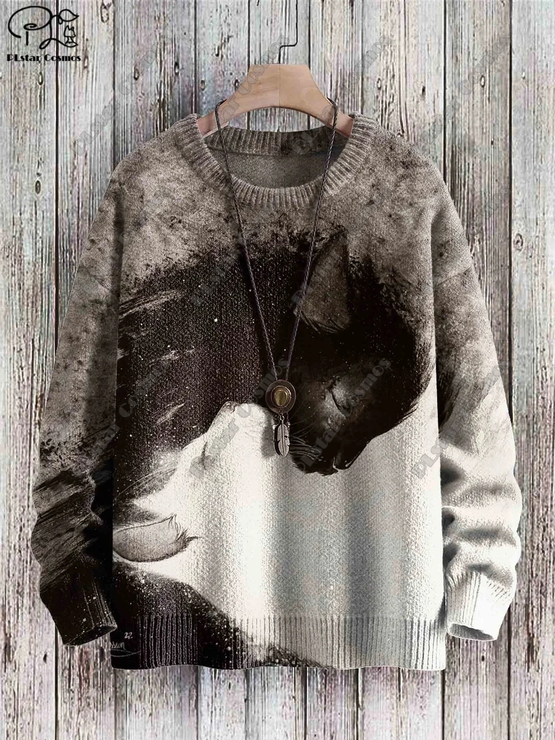 Plstar kosmos neue 3d gedruckte Tier-Serie Katzen muster hässliche Pullover Straße lässig Winter pullover M-1