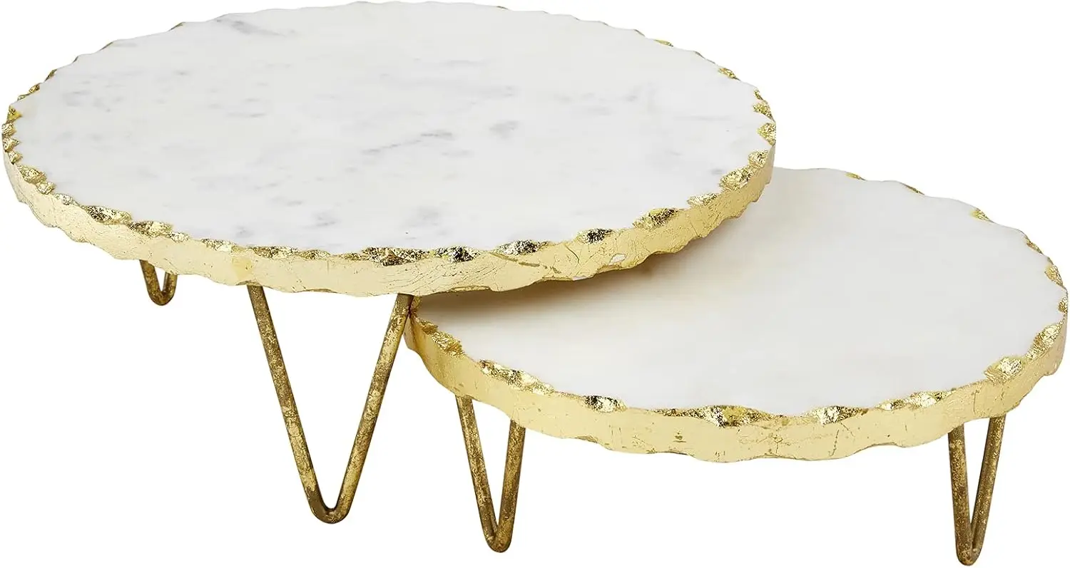 

Marble and Gold Edge Riser Set, Small 3" x 8" Dia, Large 4" x 10" Dia