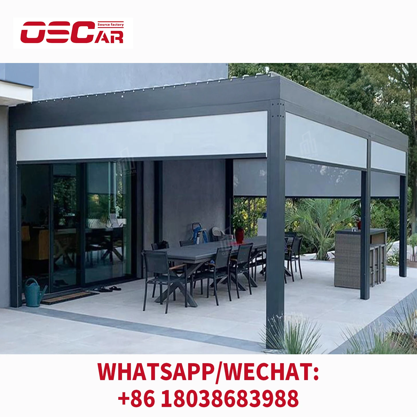 Y-TOP 2024 Outdoor pergola electrical louvre pergola aluminum retractable pergola roof