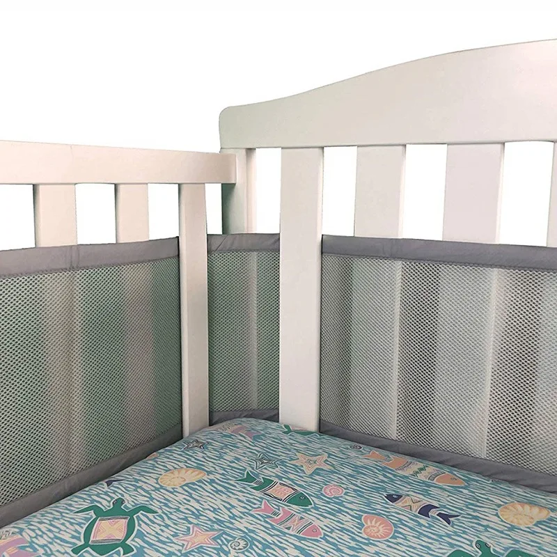 Baby Breathable Mesh Crib Liner Crib Girth Comfortable For 4 panel crib bed Circumference