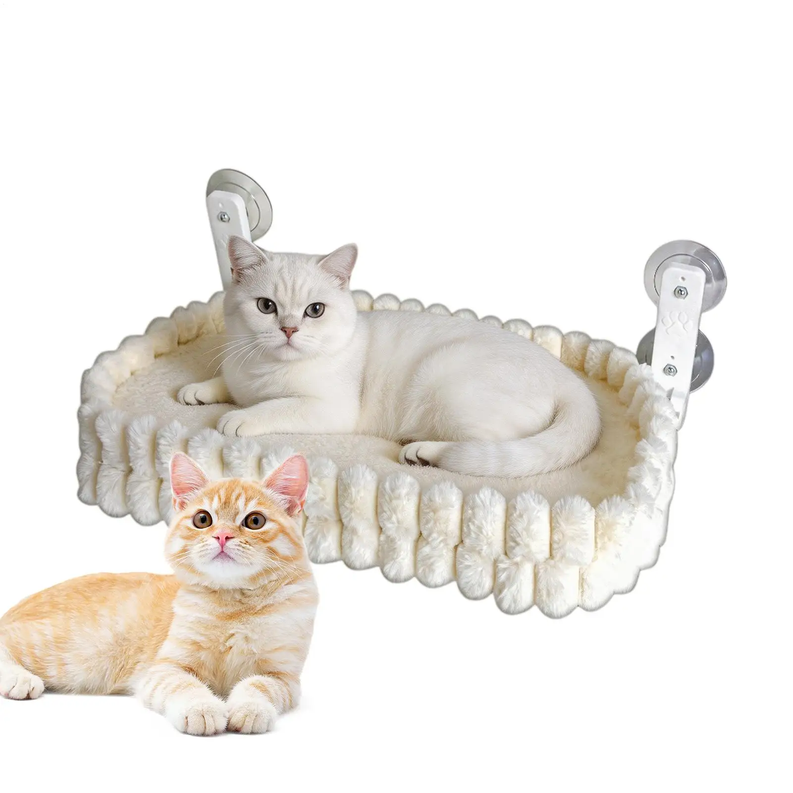 

Гамак для кошек на окно с присосками, складной, съемный, двусторонний, плюшевый, для домашних животных, для использования внутри помещений