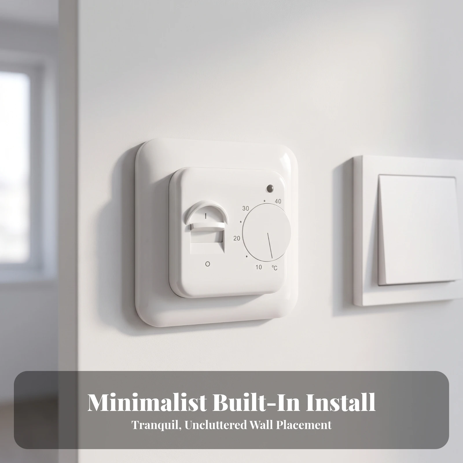 Manual Thermostat with Floor Sensor DIY Dial Thermostat with Sensor Temperature Controller Slim High Power for Homeowners