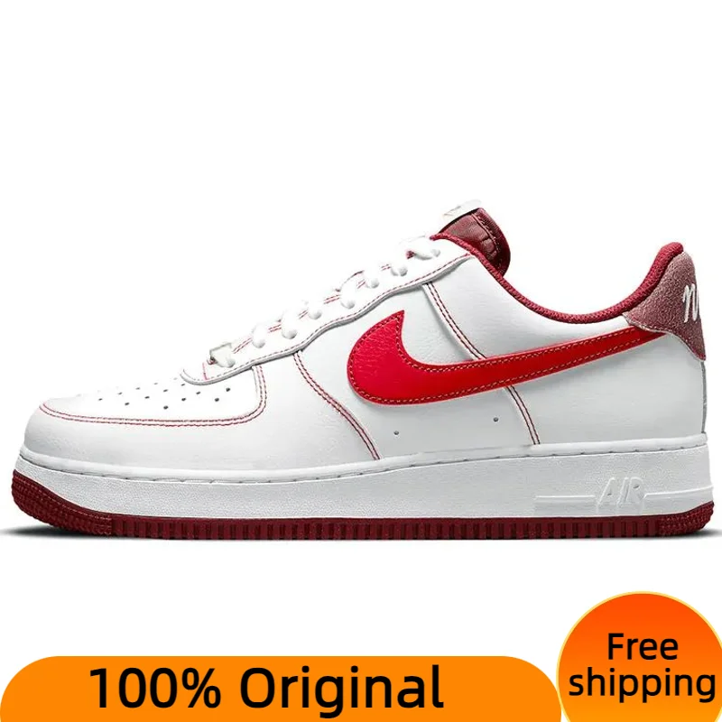 Nike Air Force 1 Low '07 First Use White Team Red Sneakers shoes With Original Box