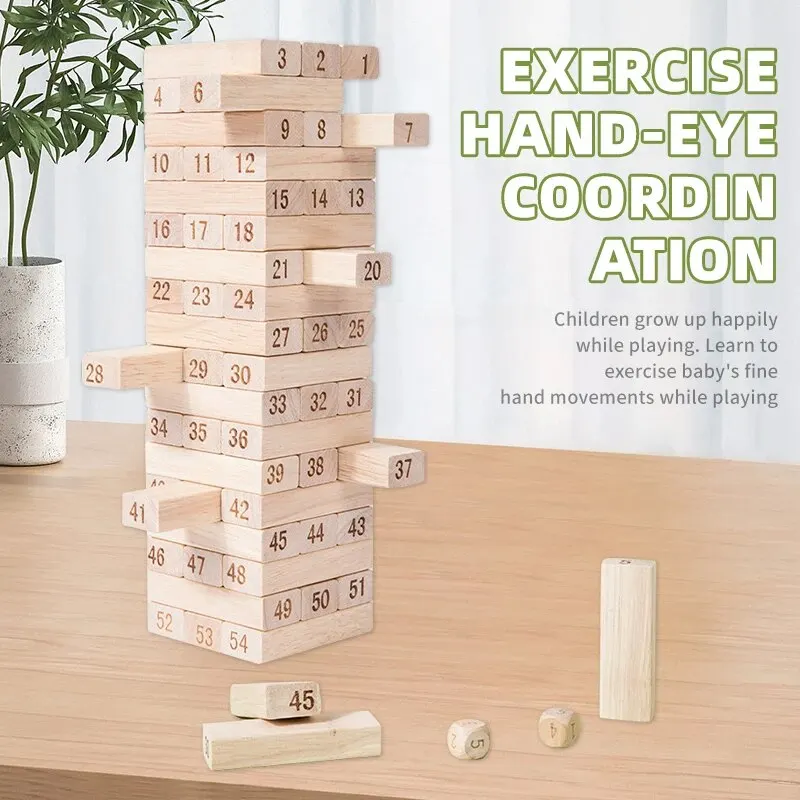 لعبة لوح خشبي قابلة للطي للأطفال - 54 قطعة لعبة تعليمية للتعلم المبكر، لعبة ألغاز تفاعلية بين الوالدين والطفل #4