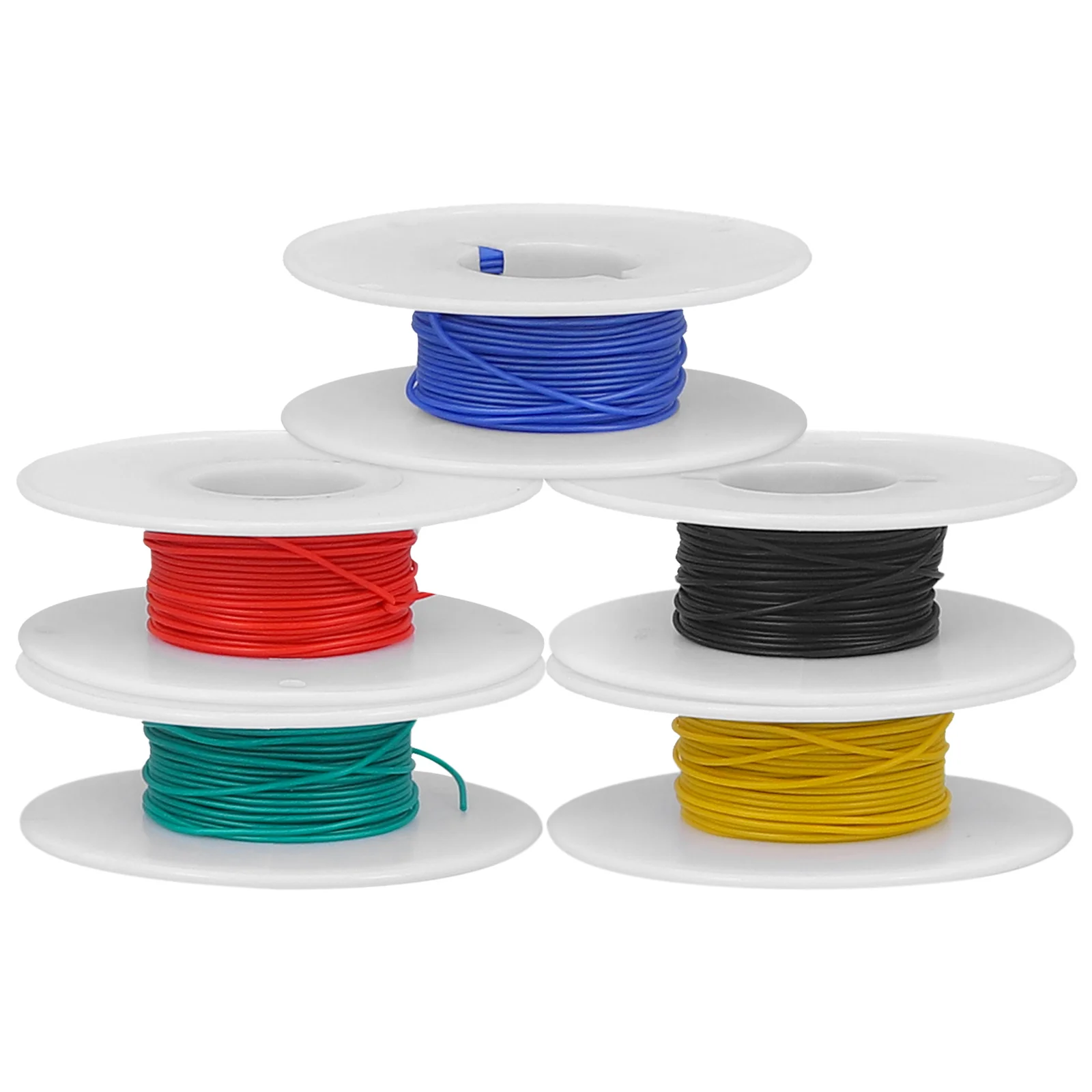 

5 Rolls Temperature Resistant Silicone Electrical Wire Copper Insulated Cable Soft Flexible Wire for DIY Electrical Repair