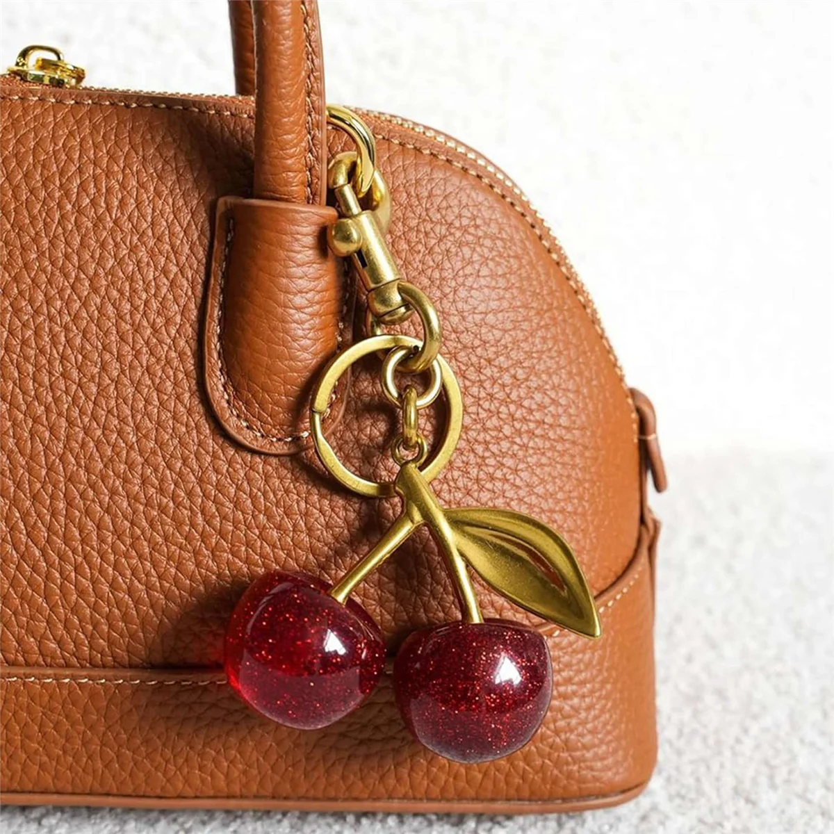 A72Z 2X Cherry Bag Charm and Keychain Accessory Purse Charm -Perfect Fashion Addition for Everyday Style and