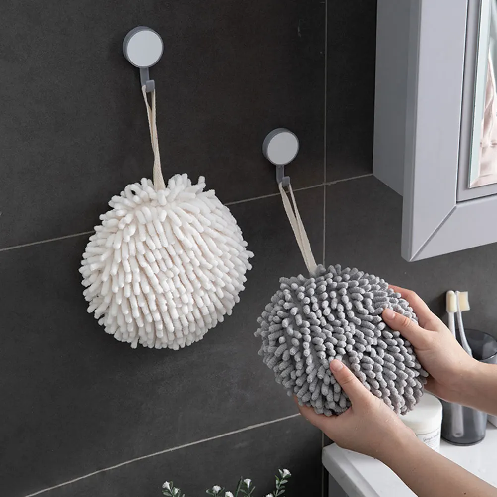 

3 Pcs Towels Rapid Drying Bathroom Kitchen Absorbent Hand Drying Towel Soft Ball Shape Water Stains Dry Comfortable