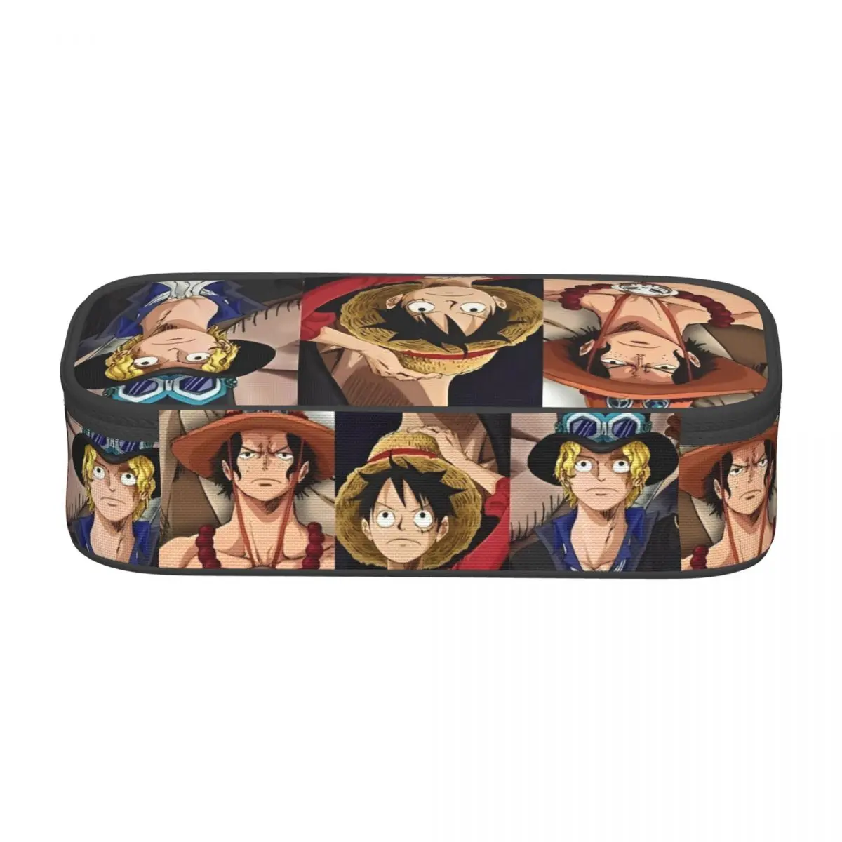 One Piece Ace Luffy Sabo Pencil Case Pen Makeup Bags Girls Boys Large Storage Students School Gift Pencilcases - view 3
