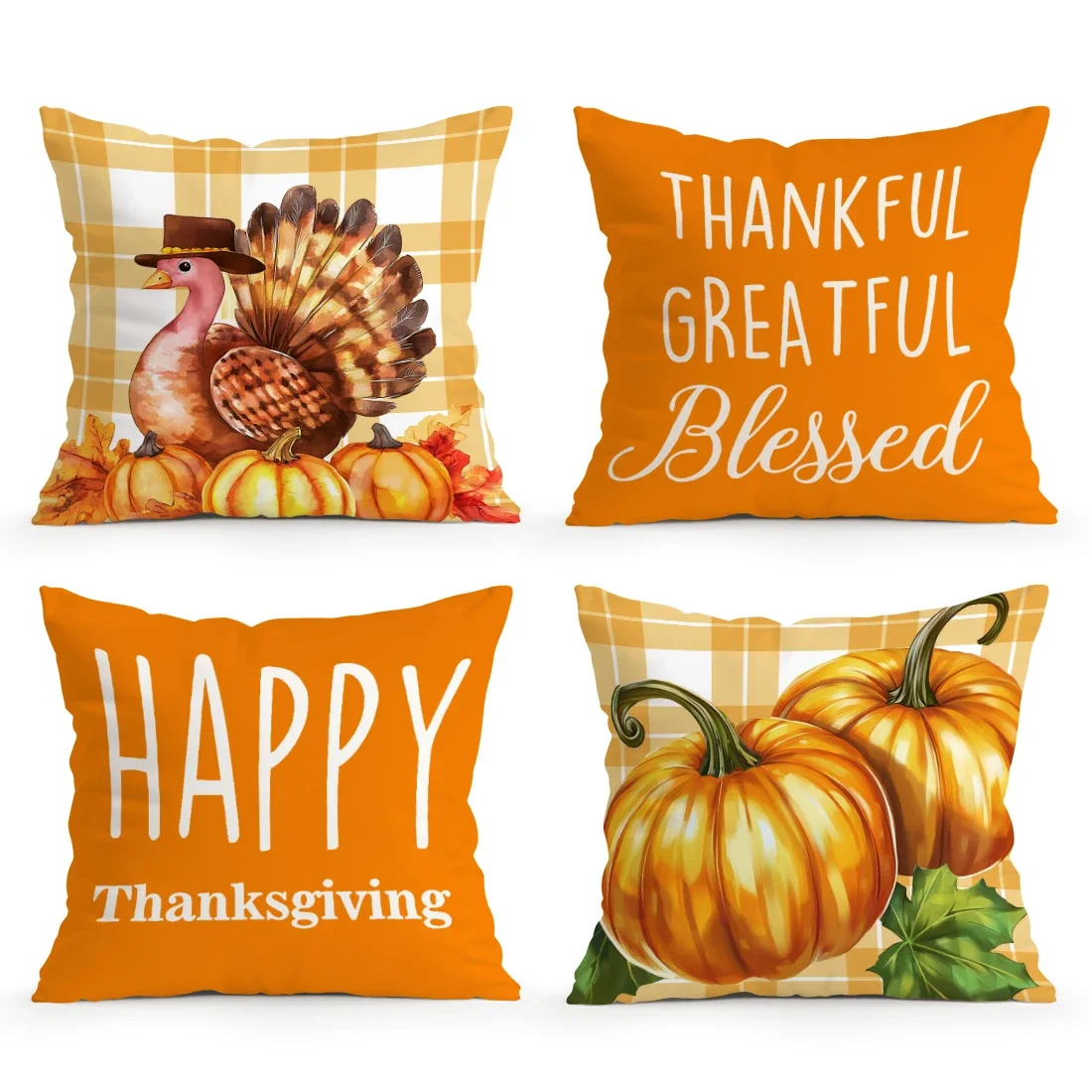 Thanksgiving Turkey Pumpkin Cushions Pillowcase Cushion Cover Throw Pillow Sofa Decoration Pillowcover Home Car Decor