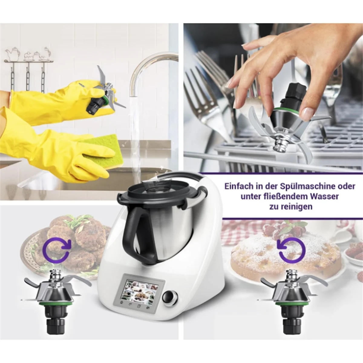 Сменное лезвие для кухонного комбайна Vorwerk Thermomix TM5 TM6, аксессуары, детали головки ножа из нержавеющей стали-LITE