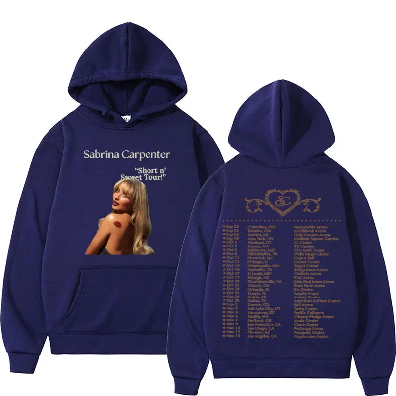 2024 Sabrina Carpenter Short N Sweet Tour Hoodie Men Women's Casual Fleece Oversized Hoodies Vintage Harajuku Street Sweatshirt