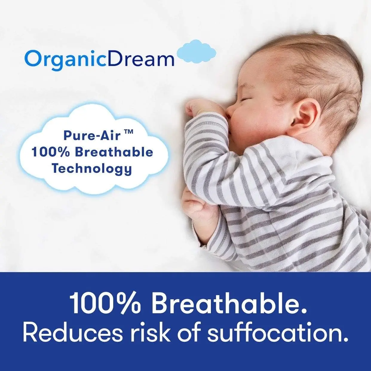 Dream Crib and Toddler Mattress - 100% Breathable Proven to Reduce Suffocation Risk, 100% Washable Cover, Baby + Toddler Bed,