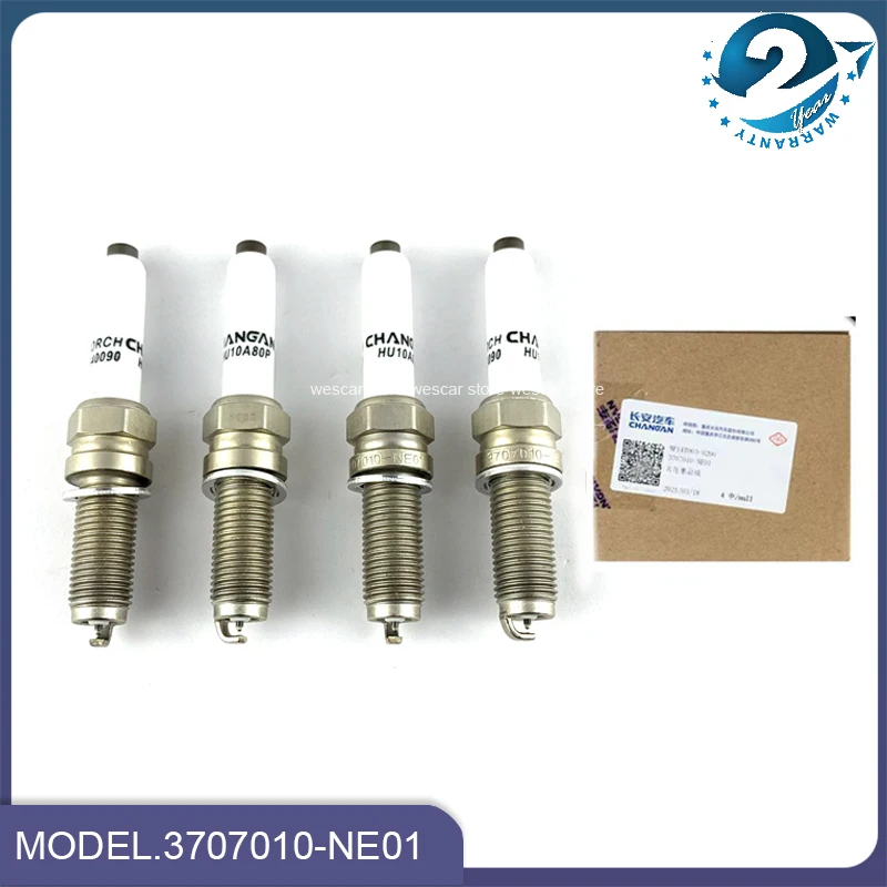 4pcs/set Spark Plug 3707010-NE01 For CHANGAN UNI-T 1.5T CS35 PLUS /2018 EADO /EADO PLUS 1.4T CS55PLUS 1.5T