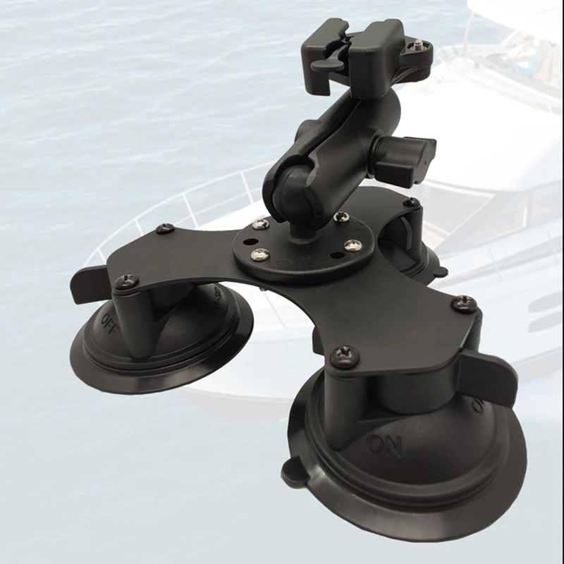 Ballhead Car Window Twist-Lock Triple Suction Cup Base With AMPS Hole Ball Mount For Gopro Camera Smartphone