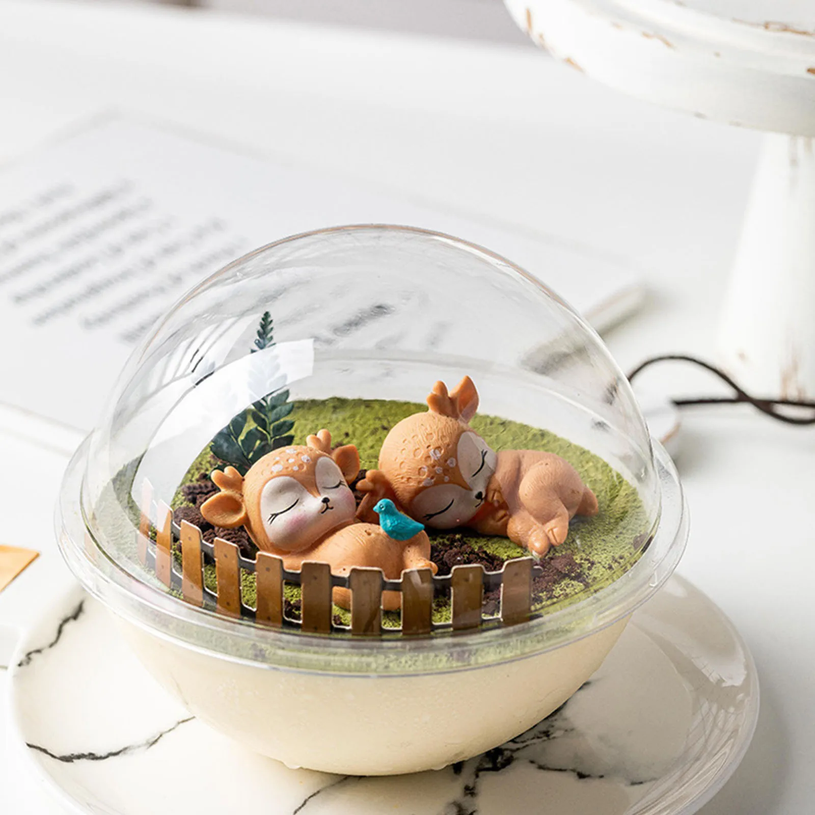 

10pcs Round Cake Box Green Cupcake Liners Clear Boxes Holder Lid Mini Dessert Packaging Mousse Container Bakery Supplies Food