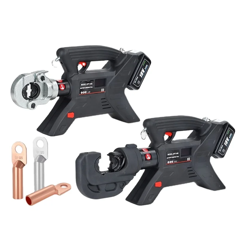 OPT400 Electric Rechargeable Hydraulic Pliers 220V Lithium Battery Portable Crimping Pliers for 16-400 Copper Wire Lugs for