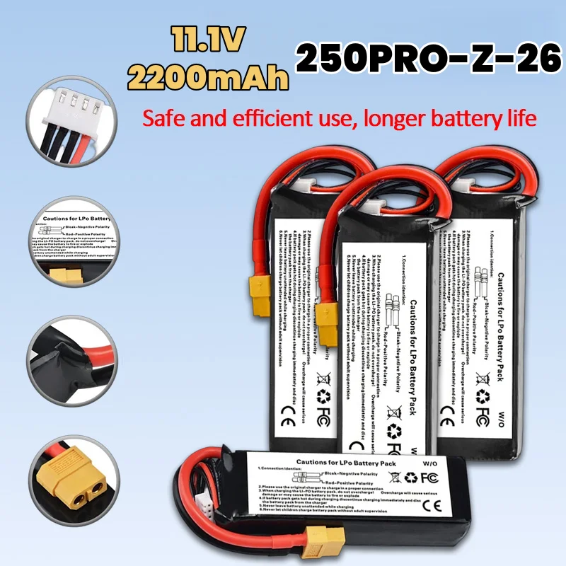 

Original 11.1V 2200mAh 3S LiPo Battery with XT60 Plug for Walkera Runner 250 250-Z-26 Drone FPV Racing Quadcopter RC Helicopter