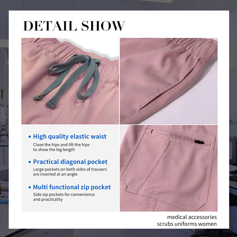 Dental Hospital Doctor Working Trousers Scrubs Bottoms Medical Clothes Scrubs Nursing Pants Elastic Surgical Medical Accessories