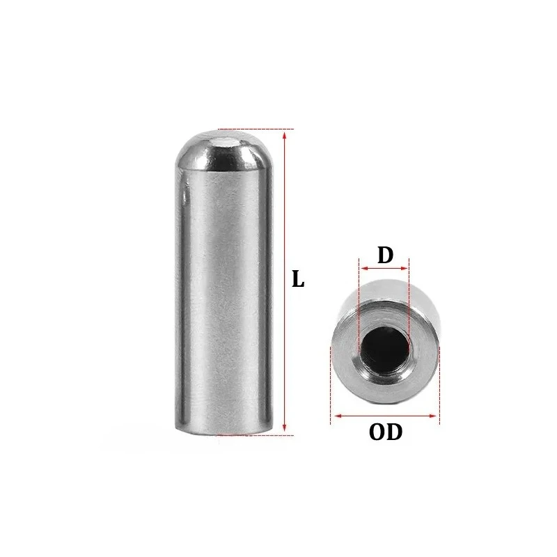 M3-M16 304 Stainless Steel Internal Thread Round Head Cylindrical Pin Internal Thread Perforated Positioning Fastener Hollow pin
