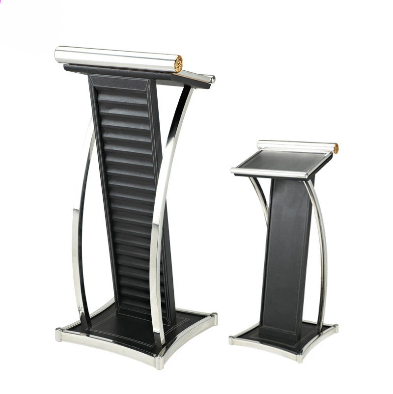 Modern Design Black Stainless Steel Podium Lecture Podium Church & School Podium Pulpit