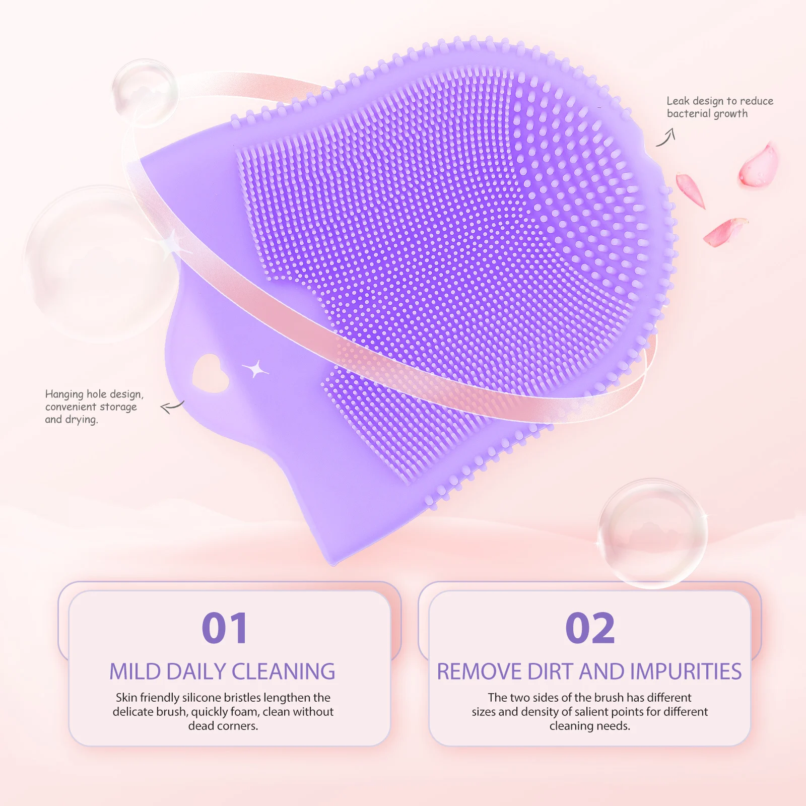 

Silicone Facial Cleansing Brush Glove Style Soft Supple Face Cleaning Tool Dual Side Scrubber Pore Cleaner Portable Travel
