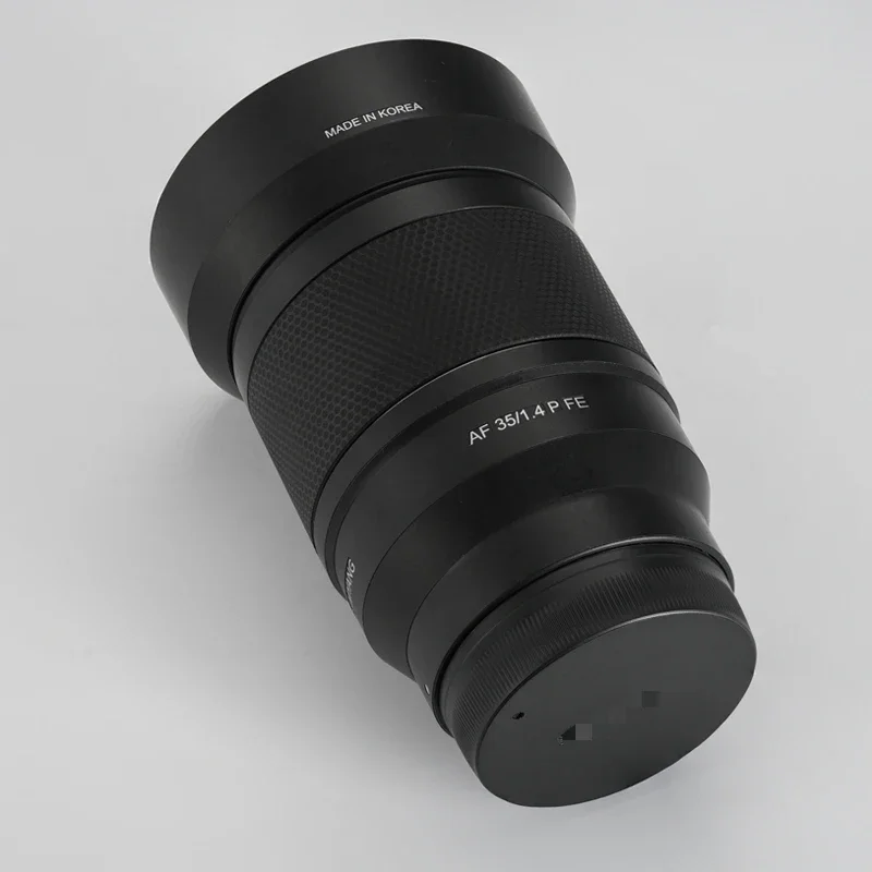 ل Samyang AF 35 مللي متر F1.4 P لسوني FE جبل عدسة ملصق واقية الجلد ملصق الفينيل التفاف فيلم المضادة للخدش حامي معطف AF35