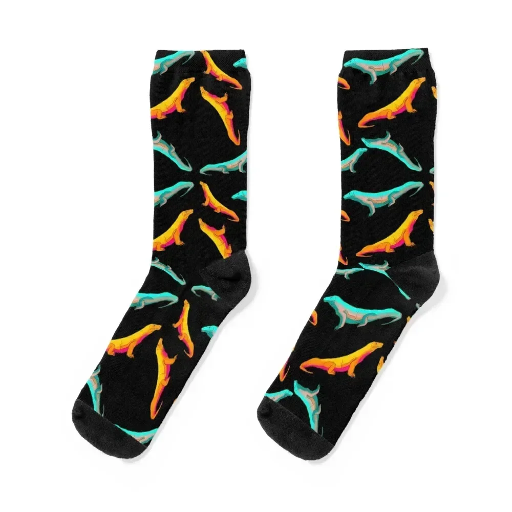 Komodo Dragon pattern illustration Socks japanese fashion halloween Socks Female Men's