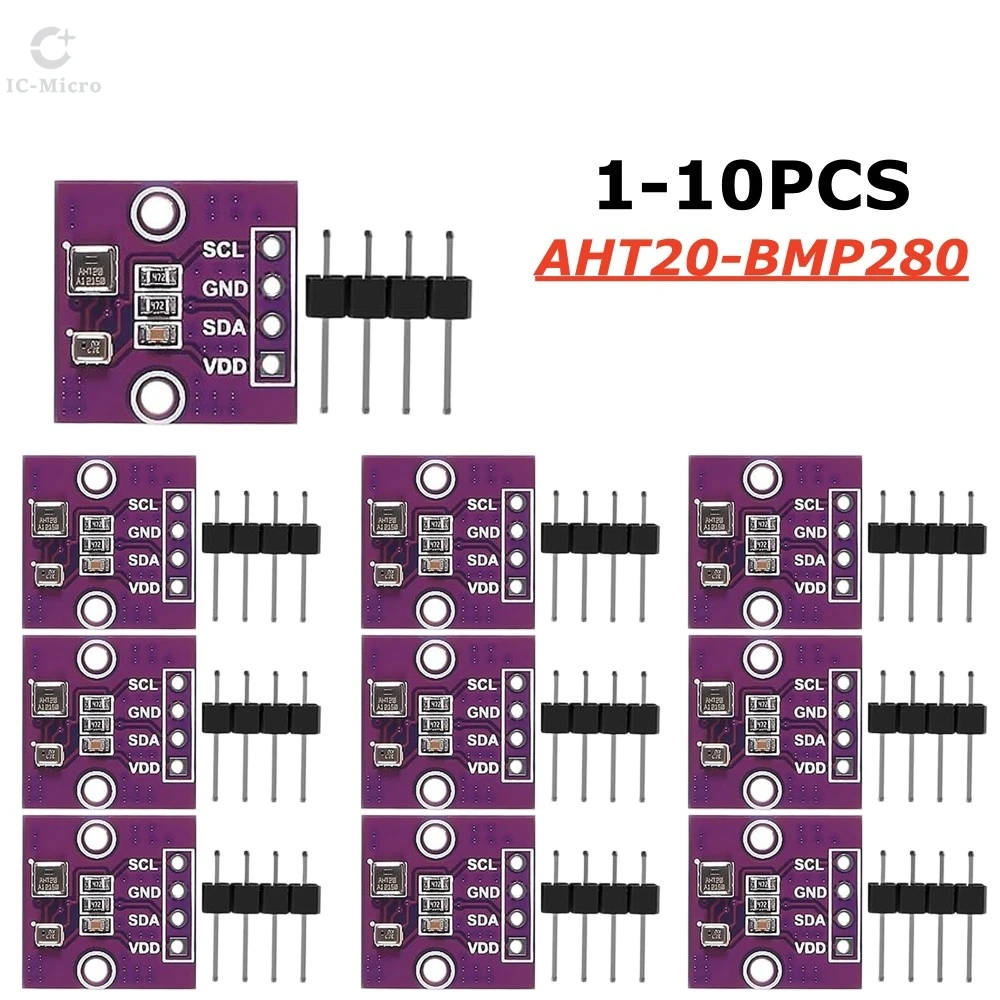 XCW AHT20+BMP280 Temperature Humidity Air Pressure Module High-precision Digital Temperature Humidity Air Pressure Sensor 1-10