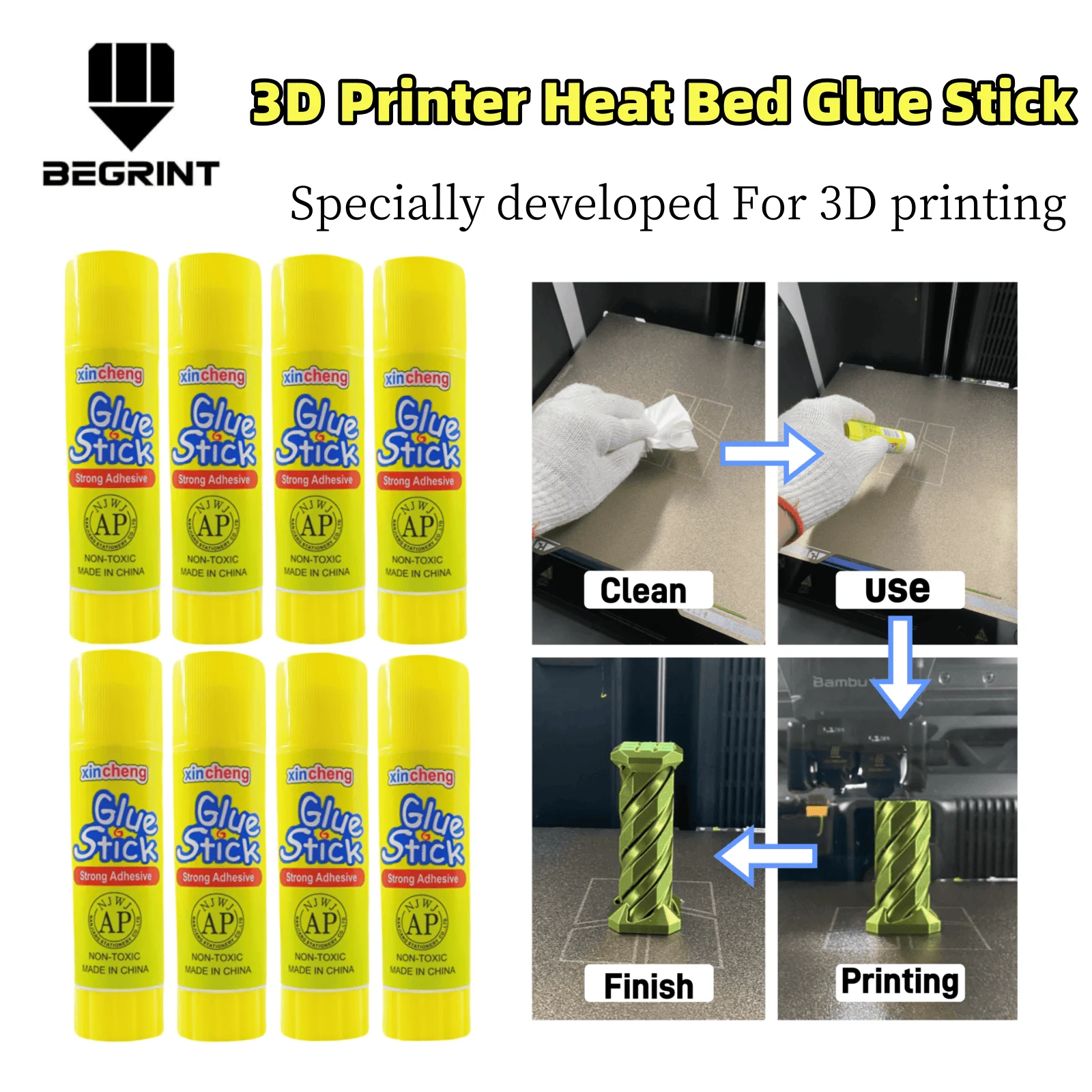 

Glue Stick for H2D Build Plate Glue 9/36g Provide Strong Adhesion Prevent Warping on Plate Easy Release For Bambu lab 3D Printer