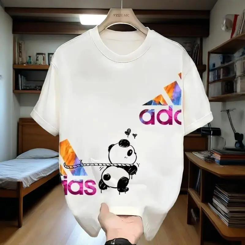 

Summer 2025 T-shirt Men's and Women's Fashion Brand Short-sleeved Round-neck Printed Loose Casual Tops 2025