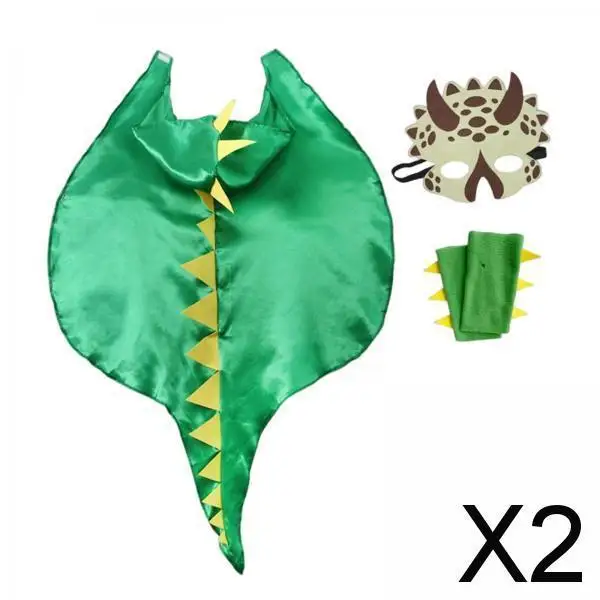 

Костюм динозавра на Хэллоуин: плюшевая накидка с маской и браслетами для детских вечеринок, фантазийная одежда для переодевания